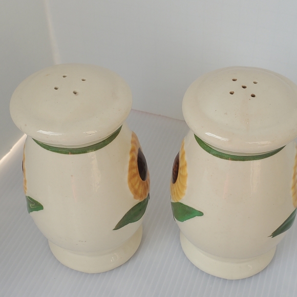 VTG Sunflower Salt & Pepper Shakers SHAWNEE pottery USA 40s-50s Sugar Bowl Set - Picture 10 of 13